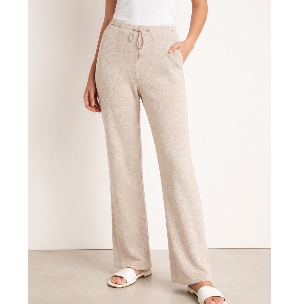 St. John Sport Women's Beige Santana Knit Drawstring Lounge Pants Trousers Small